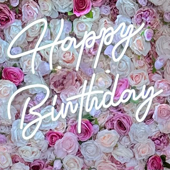 Happy Birthday neon sign