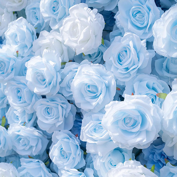 The Bonnet Shores flower wall closeup